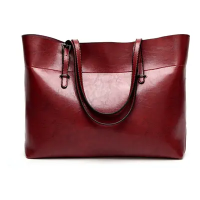 (wine red) Elegant Leather Tote Bag Versatile Shoulder & Handbag for Women