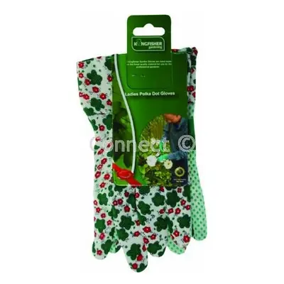 Kingfisher Ladies Polka Dot Gardening Gloves (1 Pair) (Bonnington plastics, Accessory) Made from