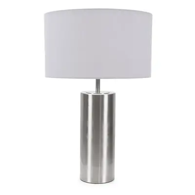 ValueLights Lexy Grey Shade & Chrome Dimmable Touch Table Lamp & Bulb