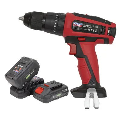 20V Hammer Drill Driver Kit - Includes x Batteries & Charger - Storage Bag