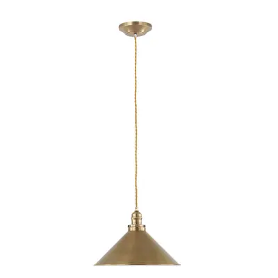 1 Bulb Ceiling Pendant Light Fitting Aged Brass Finish LED E27 100W Bulb