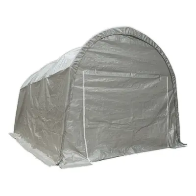 Dome Roofed Car Port Shelter - 4m x 6m x 3.1m - Heavy Duty Tarpaulin - Zip Door