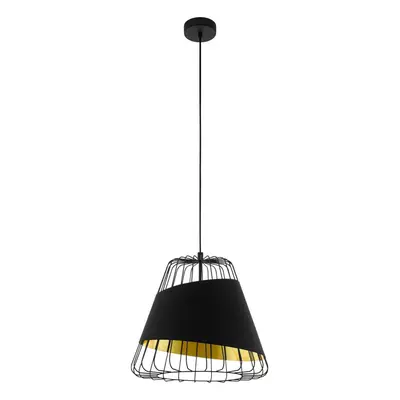 Hanging Ceiling Pendant Light Black & Gold x 60W E27 Hallway Feature Lamp