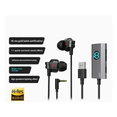 (3.5mm headphone + USB sound card) Edifier GM350 in-ear wired microphone HIFI 7.1 channel headse