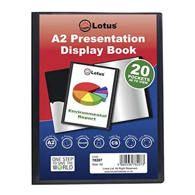 A2 Display Book - Pockets Black Presentation A2 Display Book Folder Folio for Professionals, Bus