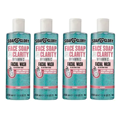 Soap and Glory Gentle Exfoliating Face Wash & Vitamin C Cleanser All Skin Types pack of (4 x 350