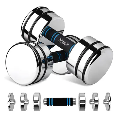 Northdeer Steel Dumbbells Ultracompact Adjustable 7.5kg Chrome Dumbbell with Foam Handles Home G