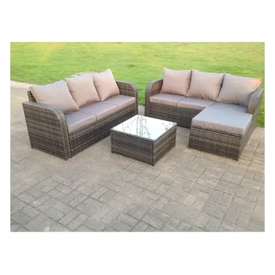 7 seater rattan sofa outdoor furniture with round armrest