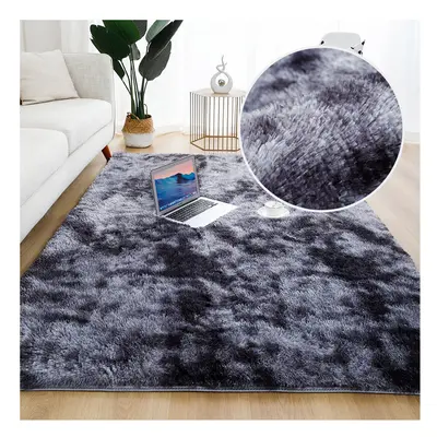 (200X290 CM, Tye Dye Grey) Exrta Large Rugs Shaggy Living Room Rug Carpet