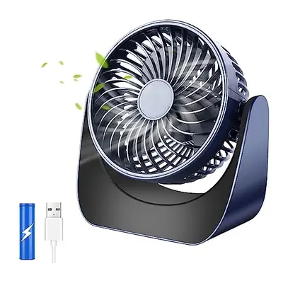 USB Desk Fan, Small Silent Fan Powerful Table Fan Electric Fan Rechargeable Speeds Adjustable De