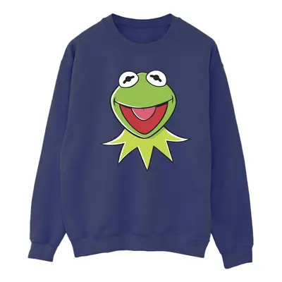 (M, Navy Blue) Disney Womens/Ladies Muppets Kermit Head Sweatshirt