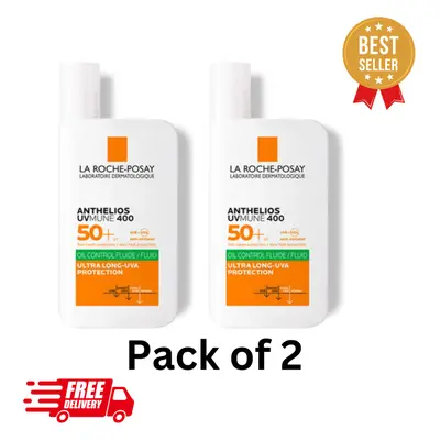 2x La Roche-Posay Anthelios Uvmune Oil Control Fluid Spf50+ 50ml