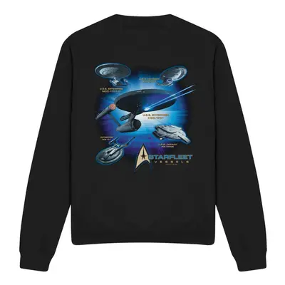 (M, Black) Star Trek Unisex Adult Starfleet Vessels Sweatshirt