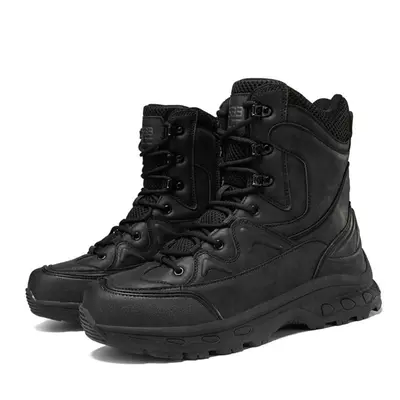 (black, 46) Tuinanle Men Climbing Shoes Non Slip High Tops Platform Boots Male Casual Training S