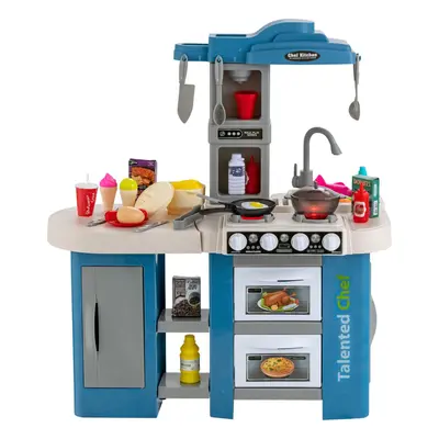 Kids Kitchen Playset Pretend Kitchen Toy Set With Accessories-Blue