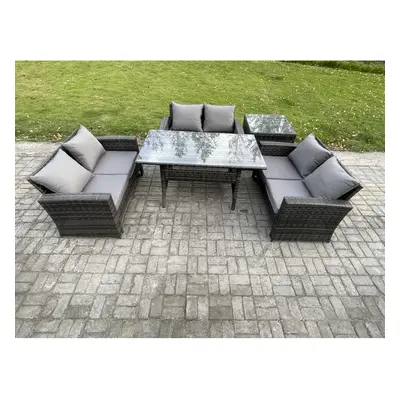 Fimous Seater Rattan Wicker Garden Furniture Patio Conservatory Sofa Set Indoor Outdoor with Din