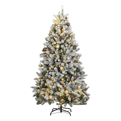 (green and white, cm/ with LEDs & gold balls) vidaXL Artificial Hinged Christmas Tree Artificial