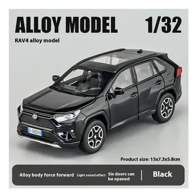 (black) 1:32 Toyota RAV4 Off Road SUV Alloy Metal Diecast Car Model Sound & Light Toy Collection