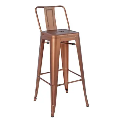 Lyone High Breakfast Bar Stool With Back Vintage Copper