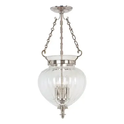 3 Bulb Ceiling Pendant Light Fitting Highly Polished Nickel LED E14 60W