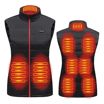 (xL, Areas Heated Black) Women Heated Vest Electric Heated Jackets Women Sportswear Heated Coat