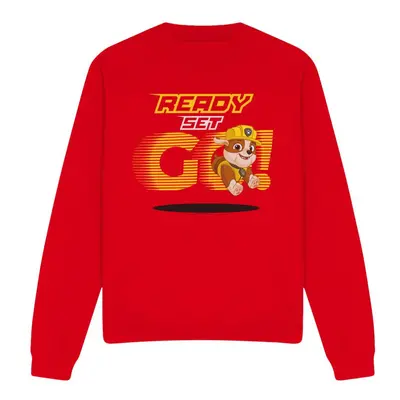 (XL, Red) Paw Patrol Unisex Adult Ready Set Go! Rubble Sweatshirt