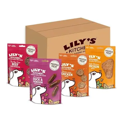 Lily's Kitchen Natural Dog Treats Multipack - Beef Mini Burgers, Duck and Venison Sausages, Chic