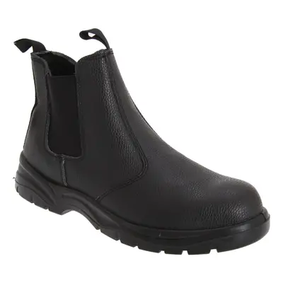 (9 UK, Black) Grafters Mens Grain Leather Chelsea Safety Boots