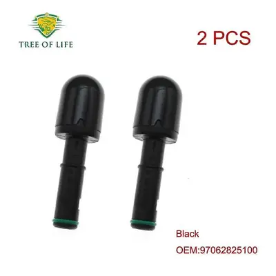 (2PCS Black) Front Headlight Washer Cover Headlamp Spray Nozzle Jet Cap 97062825100 For Porsche 