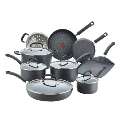 T-fal E765SEFA Hard Anodized Cookware Set, Nonstick Pots and Pans Set, Piece, Thermo-Spot Heat I