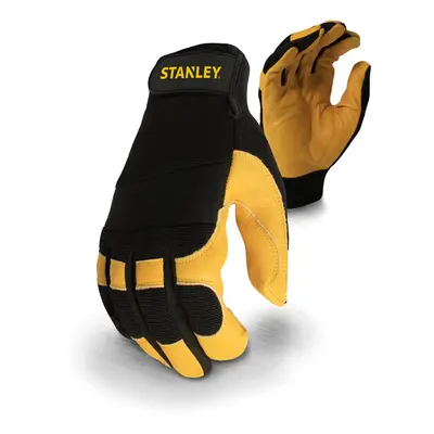 Stanley Workwear Performance Leather Hybrid Gloves - Black/Yellow