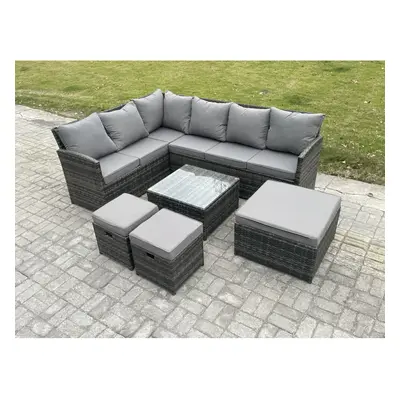 Fimous Seater Outdoor Garden Furniture Set Wicker PE Rattan Corner Sofa Set with Square Coffee T