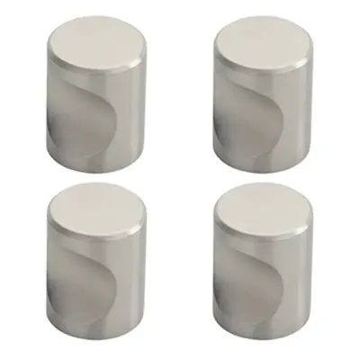 4x Cylindrical Cupboard Door Knob 16mm Diameter Stainless Steel Cabinet Handle