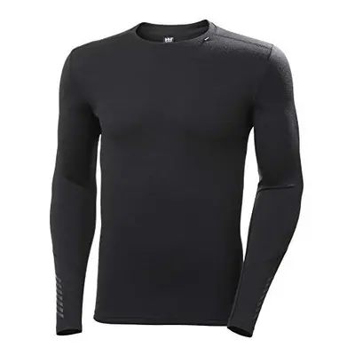 Mens Lifa Merino Midweight Crew LS Baselayer Black Medium