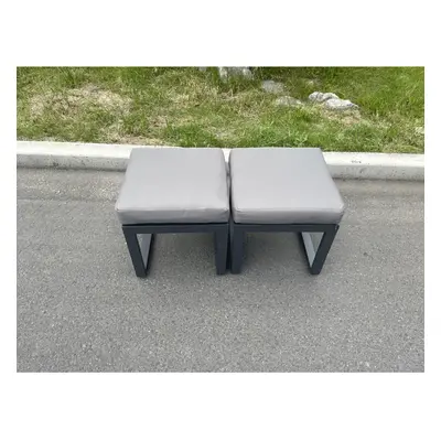 Fimous Aluminum PC Small Footstool Outdoor Garden Furniture With Seat Cushion Patio Furniture Da