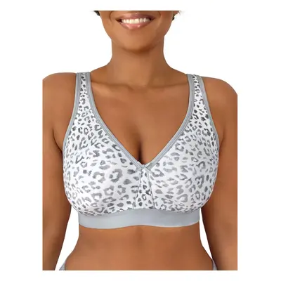 Fruit of the Loom Womens Plus-Size Wireless cotton Bra Leopard Smoke