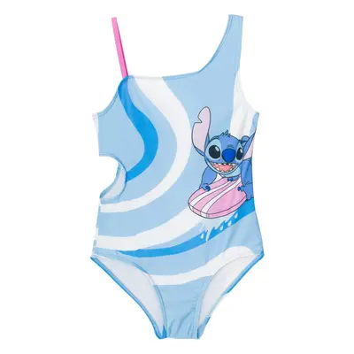 Disney Lilo & Stitch Big Girls UPF 50+ One Piece Bathing Suit Blue/Whi