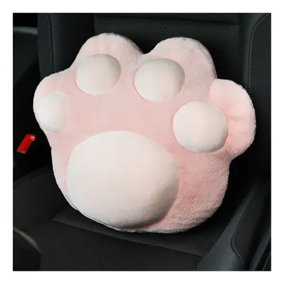 (pink waist pillow) 1PC Cute Cartoon Cat Claw Car Neck Pillow Soft Plush Auto Headrest Seat