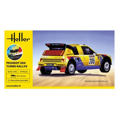 Heller Peugeot Turbo Rallye STARTER SET 1:43 Model Kit