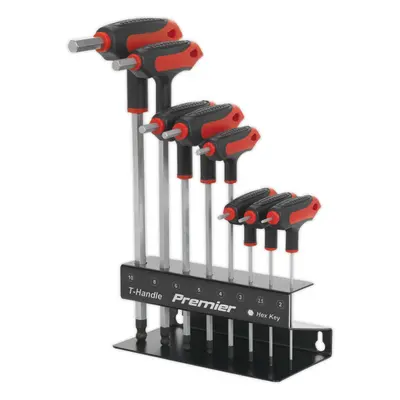 8 Piece T-Handle Ball-End Hex Key Set - 2mm to 10mm Size - Hardened S2 Steel