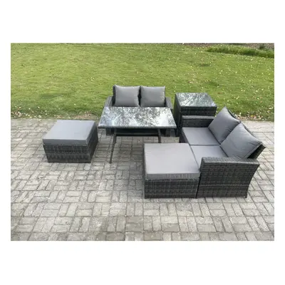 Fimous Seater Garden Dining Set Wicker PE Rattan Outdoor Furniture Sofa with Rectangular Dining 