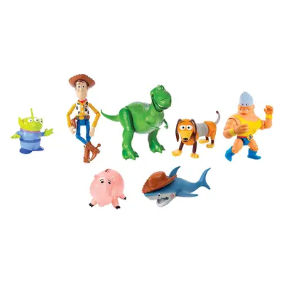 Mattel Disney and Pixar Toy Story Set of Action Figures with Woody Slinky Rex Hamm Alien Rocky &