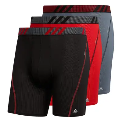 adidas Men's Sport Performance Mesh Boxer Brief Underwear (3-pack) Bl