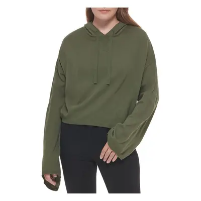 Calvin Klein Women's Chain Stitch V-Neck Sweater Thyme X-Large