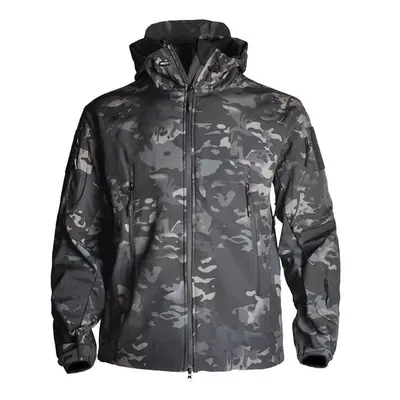 (Black CP Jacket, XXXL(95-105kg)) US Military Army SharkSkin SoftShell Tactical Windproof Waterp