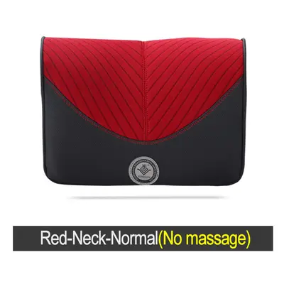 (Red-Neck-Normal) Car Electric Massage Headrest Neck Pillow Breathable Mesh + Leather Universal