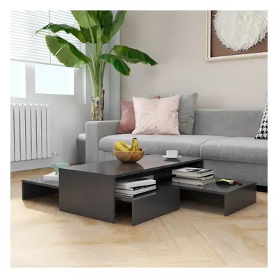 vidaXL Nesting Coffee Table Set Grey Engineered Wood Couch End Side Table Set