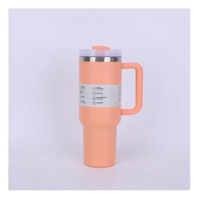 (Coral) 40oz Stainless Steel Insulated Mug with Handle Large Capacity Portable Tumbler for Car &