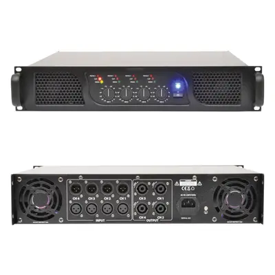 2320W Channel Zone Quad Power Amplifier Pro Ohm Studio Speaker System 19" 2U