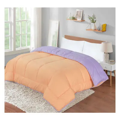 (Peach and Lilac, Double 7.5) SleepyNights 7.5 tog Box Stitching Reversible Coverless Summer Coo